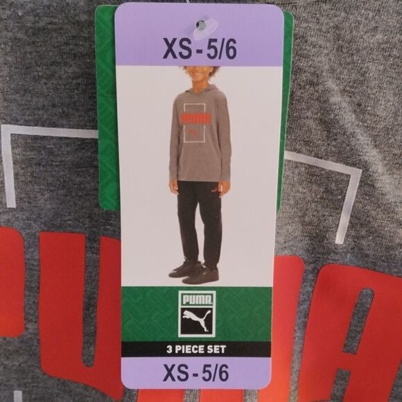 Boy's 3 Piece Puma Pants Shirt Active Wear Set Size XS 5/6 - Picture 3 of 7